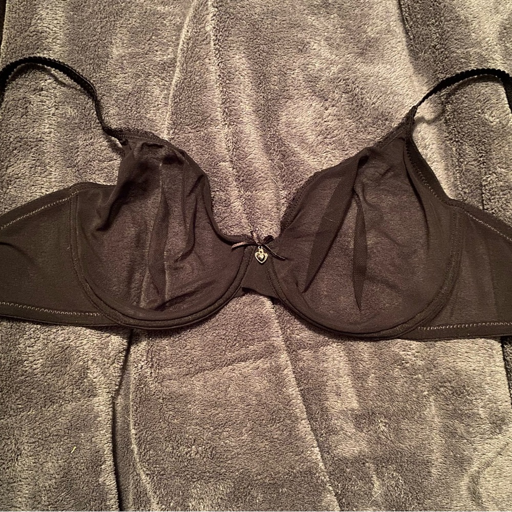 See through black bra